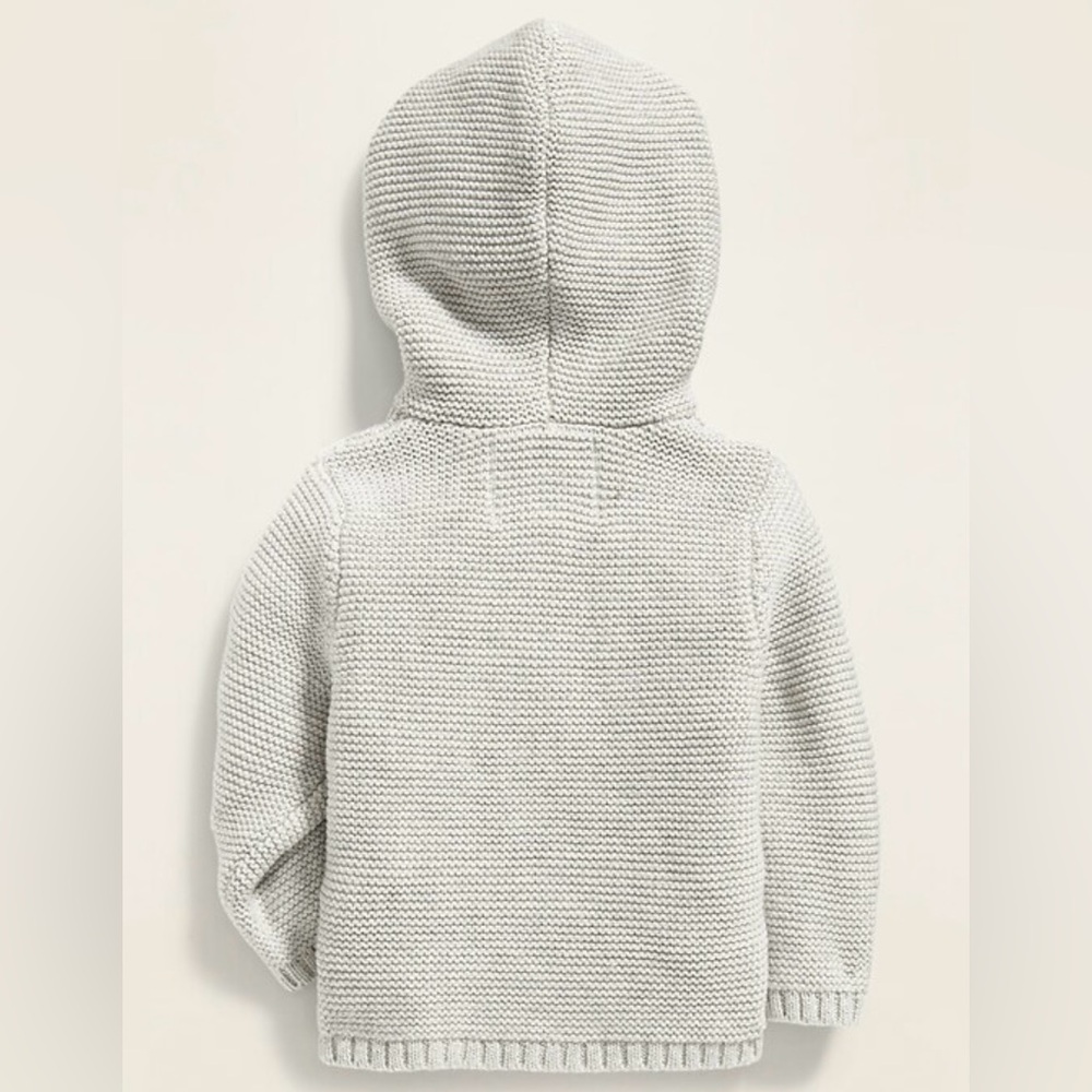 Old Navy Gray Knit Cardigan with Hood - Picture 2 of 3